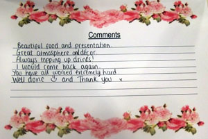  Hospitality lunch comments
