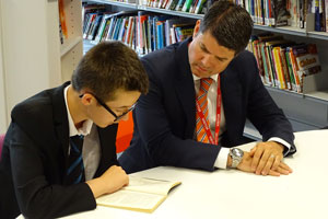 BT board members take part in paired reading with KS3 students
